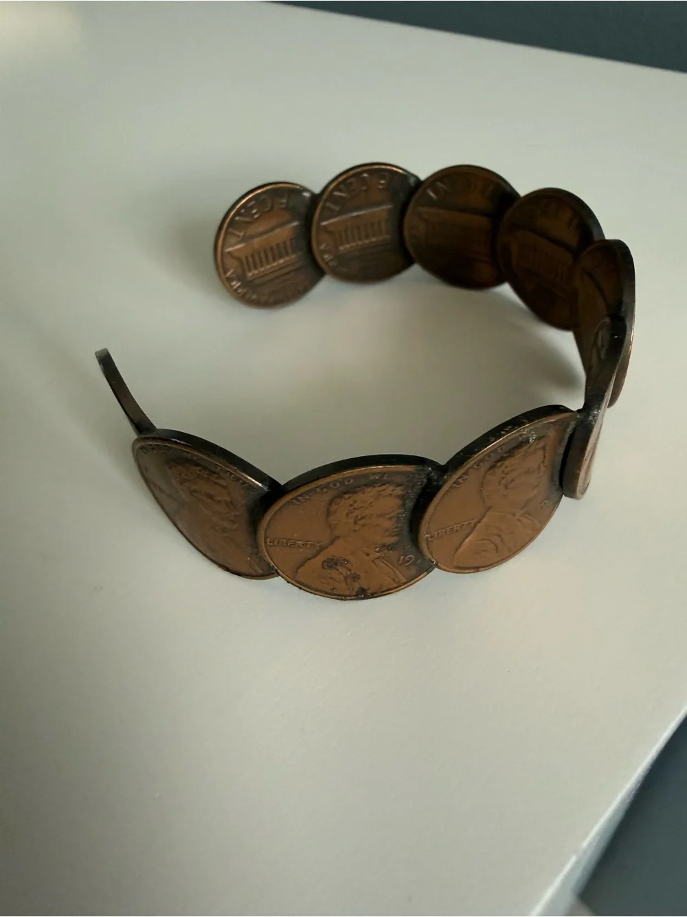 Vintage 1975 Copper Penny Cuff Bracelet
